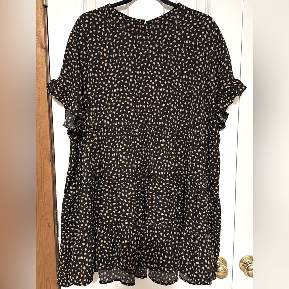 OTT - 3X - LIKE NEW - Leopard print blouse with ruffle detail